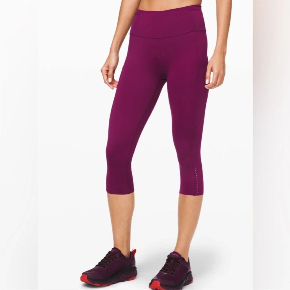 Lululemon Fast and Free Crop II 19" *Nulux Marvel - Picture 1 of 6